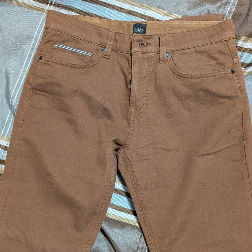Boss Black Men's Slim Straight Jeans - Brown